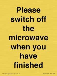 Please switch off the microwave when you have finished